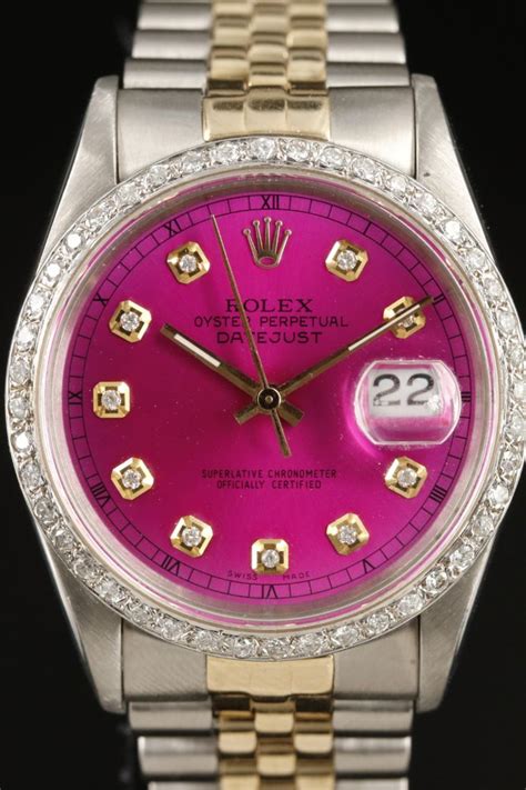 pink face rolex men's|rolex pink face with diamonds.